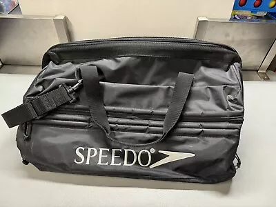 Vintage Speedo Swimming Swim Water Polo Gym Duffle Carry Bag 1980s 1990s Black • $51.02