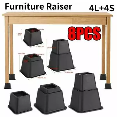 8 PCS Strong  Sofa Bed Risers Furniture Table Under Storage 358-inch • $25.99