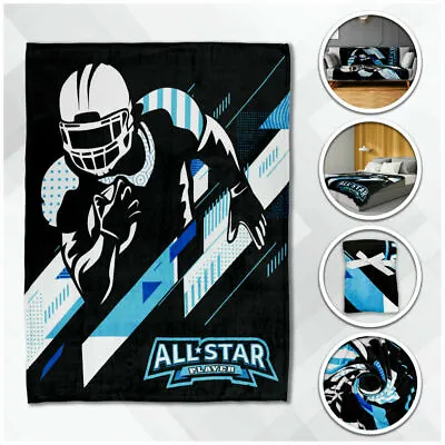 Football Plush Blanket 50x60 Football All Star Blanket Kid Throw Blanket Sports • $19.44