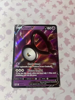 Pokemon Card Unown V 065/195 Ultra Rare Sword Shield Silver Tempest Singles NM • $0.99