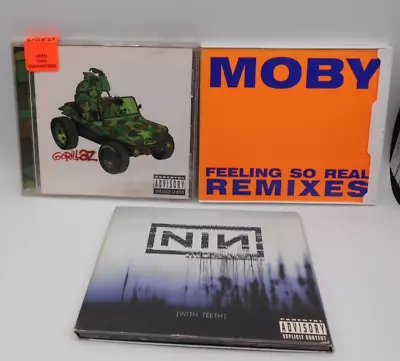 Lot Of 3 Vintage Cd's Moby Feeling So Real Nine Inch Nails-with Teeth Gorillaz • $18