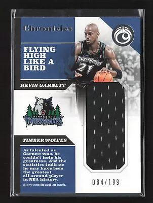 2017-18 Panini Chronicles Basketball Game Worn Jersey /199 Kevin Garnett #CS-KGN • $9.99