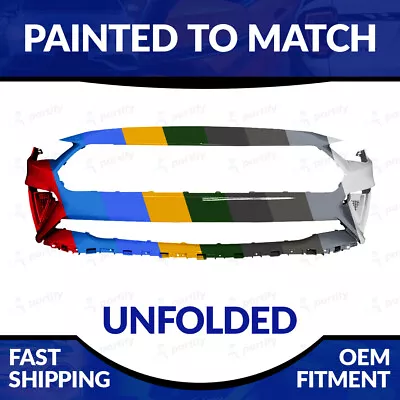 NEW Painted Unfolded Front Bumper For 2018 2019 2020 2021 2022 Ford Mustang • $459.99