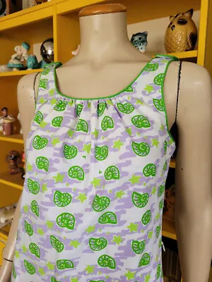 Vtg 70s Vested Gentress Preppy Kitsch Novelty Print Snail Shift Sun Dress S  • $95