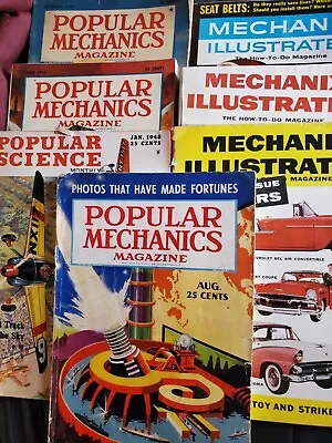 LOT OF 7 MECHANICS/SCIENCE MAGAZINES 1930s-50s • $40