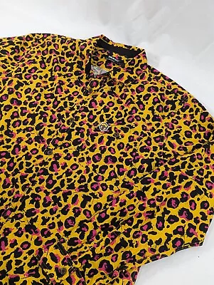 TRUKFIT Cheetah Allover Print Button Up Shirt Mens Size Large *Missing Button* • $14.99