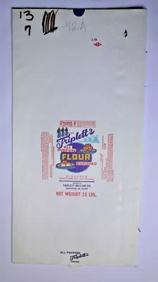 $20 • Buy X LARGE Vintage Paper Sack Bag - FLOUR, TRIPLETT MILLING, CULPEPER VA 1979