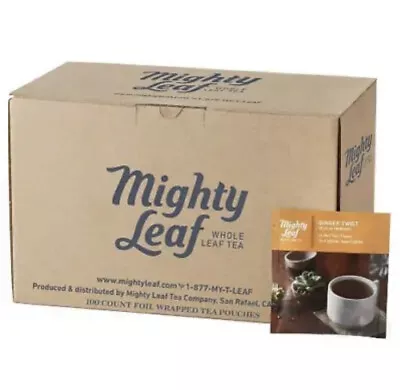 Ginger Twist - Mighty Leaf 100 Foil Wrapped Tea Pouches W/ Lemongrass Ginseng • $29.99