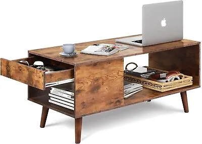 WLIVE Coffee Table For Living RoomWood Coffee Table With StorageMid-Century Mo • $111.46