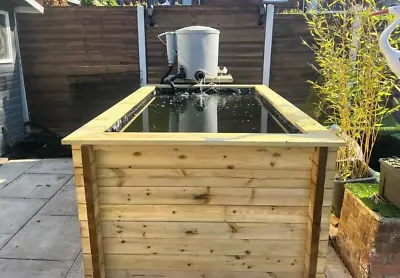 £760 • Buy Heavy Duty 44mm Tanalised Log Wood Garden Fountain Fish/Koi Pond Kit 660mm Deep