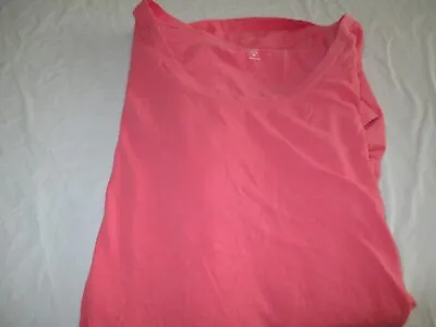Womens Coral Short Sleeve T Shirt Old Navy Fitted Maternity Size 2XL • $12.99