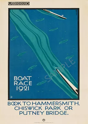 Boat Race 1921 By Charles Paine London Underground Railway Vintage Poster Print • £5.99