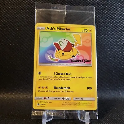 $12 • Buy SEALED Pokemon Ash's Pikachu SM108 Black Star  I Choose You  Promo Card TCG SM