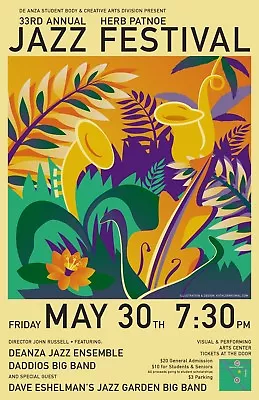 £6.99 • Buy Herb Patnoe Jazz Festival Vintage Music Poster Art - 0631