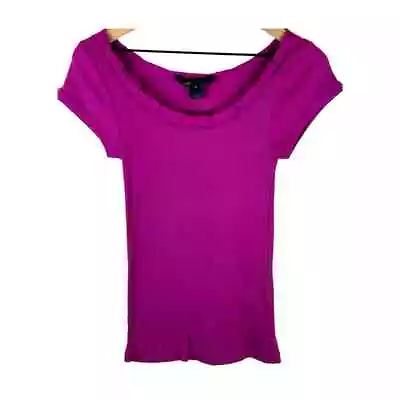 Marc Jacobs NEW Ribbed Plum Pleated Collar Tee - Women’s Size M • £17.37