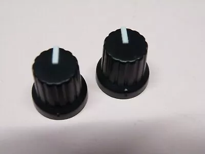 2 Pcs 15mm Mixer Type Black Knob With White Marker For 6mm Splined Shaft 2g EA17 • £1.70