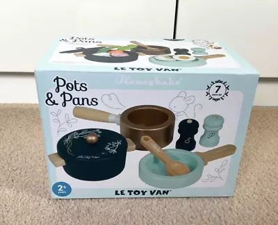 Le Toy Van Honeybake Pot And Pans Wooden Pretend Play Toy Set - Boxed • £24.99