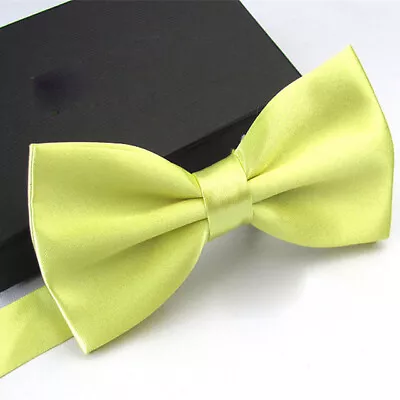 Bowtie Mens Adjustable Formal Wedding Party Necktie Bow Tie Solid Color Tuxedo • $5.36