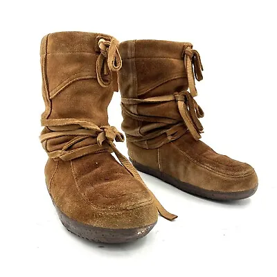 Steger Mukluks Klondike Brown Leather Winter Snow Boots Women's Size 8 • $179.98