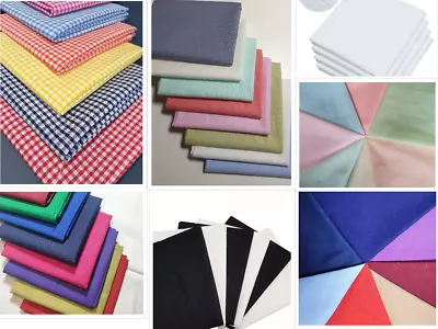 Fat Quarter Fabric Bundle 50x50cm In Various Materials Colours Bunting Craft  • £14.63