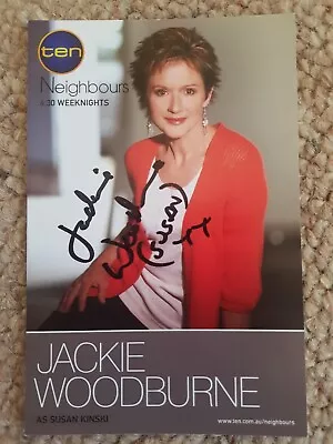 Neighbours - Jackie Woodburne - Cast Card With Hand Signed Autograph  • £7