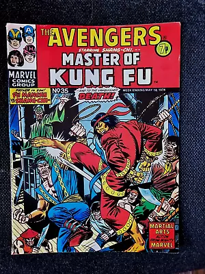 Vintage Marvel Comic - The Avengers - Master Of Kung Fu - May. 1974  No. 35 • £3