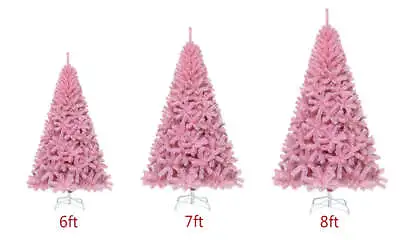 6/7/8ft Premium Pink Pvc Artificial Christmas Tree W/ Stand • $51.99