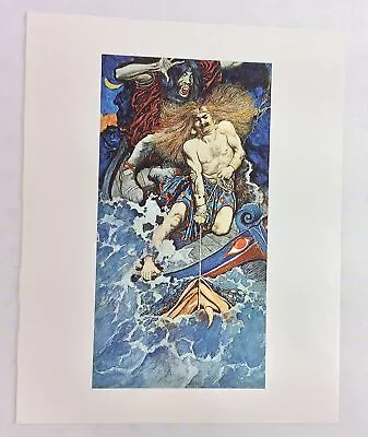 Vintage Howard Pyle Book Print Paintings 1975 The Fishing Of Thor And Hymir • $10.99