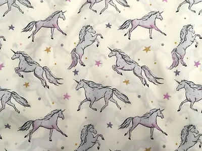 Unicorn Designer Fabric 100% Cotton Material * Magical Fantasy Unicorn Stars *   • £5.70