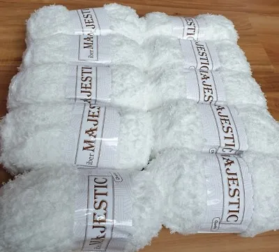 £19.99 • Buy Job Lot Majestic Eyelashes Knitting Crochet Yarn Wool 10x100g Balls White 