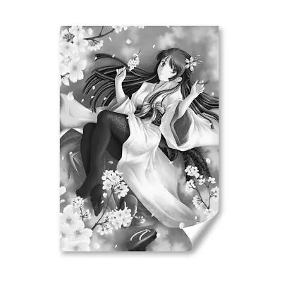 A4 - BW - Kimono Anime Girl Japanese Poster 21X29.7cm280gsm #38764 • £4.99