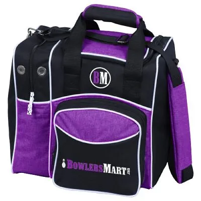 BowlersMart Curve 1 Ball Single Tote Black Purple Bowling Bag • $37.95