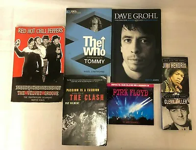 7x Famous Male Musician Books Dave Grohl The Who Red Hot Chili Peppers The Clash • £9.99