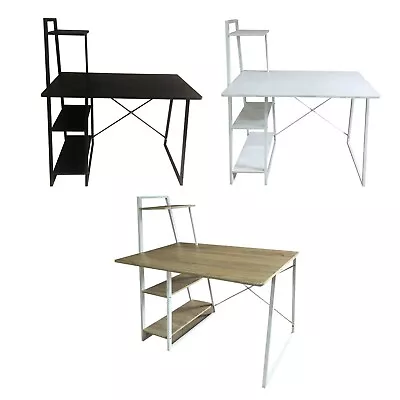 Computer Desk Home Office Student Working Study Writing PC Table With Book Shelf • £39.95