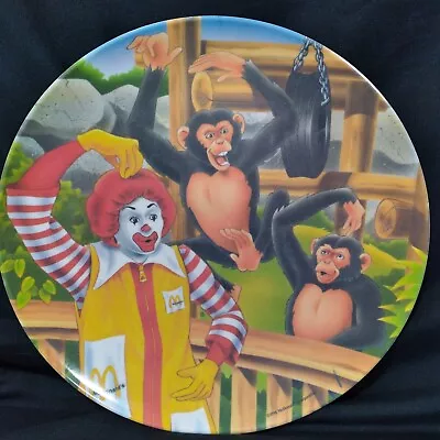 McDonalds 1996 Ronald At The Zoo W/ Monkeys Melamine Collector Plate Vintage • $6.99