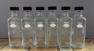 LOT 6 Each Vtg Kimax Square Glass Lab Bottles 6 Oz 175 Ml • $35