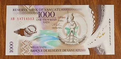 Vanuatu 1000 Vatu UNC Polymer Bill Banknote Currency  • $19.99