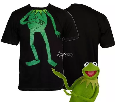 Mens Disney Muppets Kermit The Frog Headless T Shirt Sizes S-2XL Cotton Black • £6.99