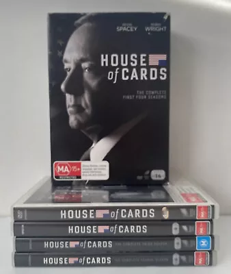 House Of Cards : Season 1-4 (Box Set DVD 2016) Kevin Spacey Robin Wright VGC • $15