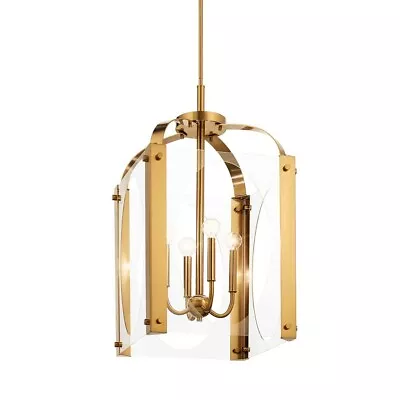 Kichler 52024FXG - Pytel 4 Light 17  Wide Taper Candle Single Pendant - Fox Gold • $274