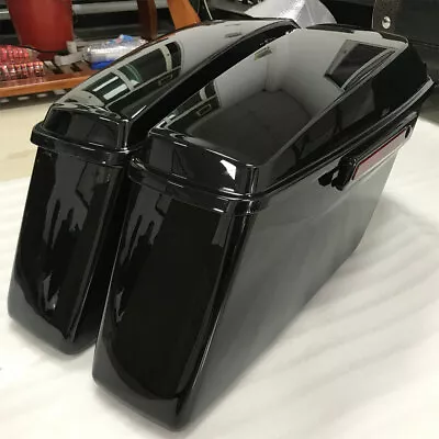 $205 • Buy Complete Hard Saddlebags For Harley Touring Road King Glide 14-22 W/ Black Latch