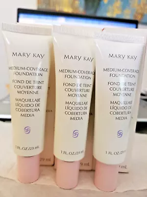 LOT OF 3 Mary Kay * Ivory 202 * Medium Coverage 1 Oz Foundation New In Box • $45.58