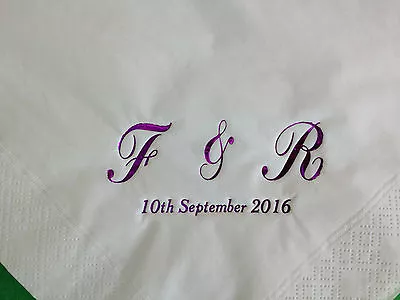 £16.79 • Buy 50 X Personalised Monogram Alphabet Napkins 2ply 33cm Wedding, Anniversary