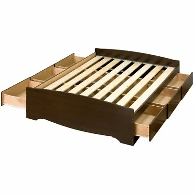 $454.49 • Buy Prepac Manhattan Wooden Queen Platform Storage Bed In Espresso
