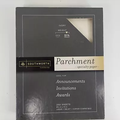 SOUTHWORTH Parchment PAPER Ivory 8.5x11  J988C 32lb Open Box 200+ Sheets • $19.99