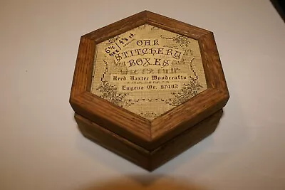 Reed Baxter Woodcrafts Oak Stitchery Accessories 6.5  Hexagon Box • $25