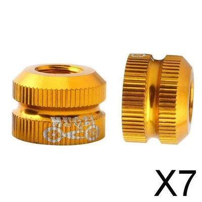 7X Bike Tire Law Mouth Nut Tire Inner Tube Valve Inner Nozzle Valve Nut Yellow • £6.89