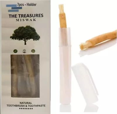 Miswak Stick 7 Pcs With Holder Teeth Cleaning Sticks Sewak Siwak Natural Toothb • £12.90