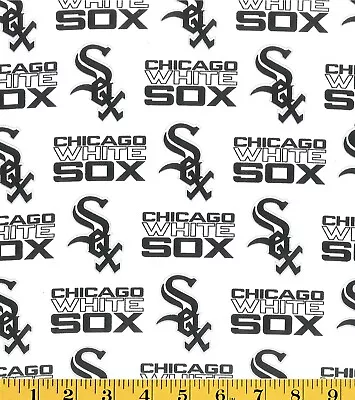 MLB Chicago White Sox Cotton Fabric Base Ball Team 58  Length By The 1/4 Yard • $3