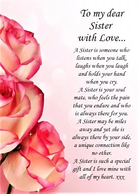 £3.99 • Buy 'To My Dear Sister' - A5 Birthday Card For Special Sister Keepsake Love